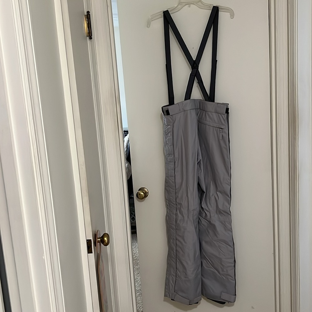 NORTH FACE WOMEN'S HYVENT GREY INSULATED SKI PANTS, DETACHABLE SUSPENDERS SIZE M - Picture 4 of 16
